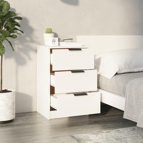 Sengeborde 2 stk. 40x36x65 cm hvid