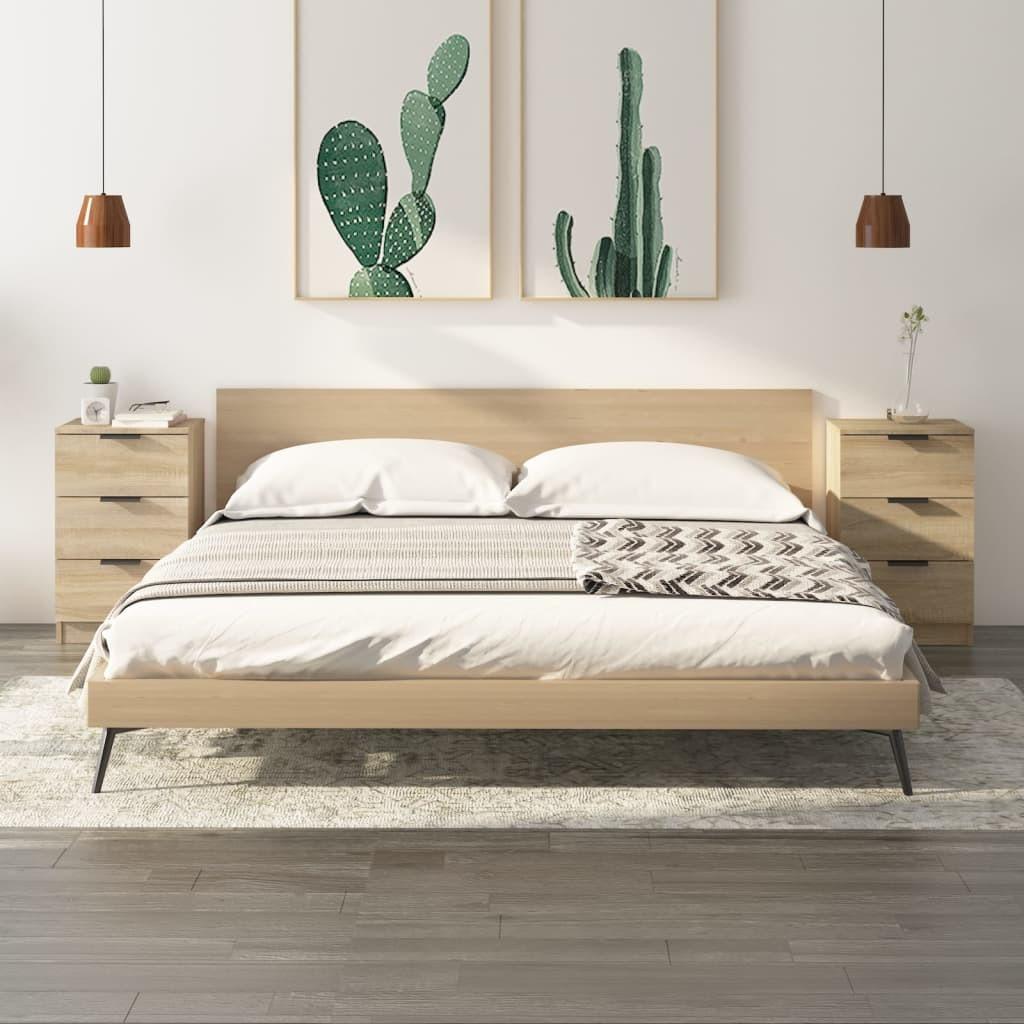 Sengeborde 2 stk. 40x36x65 cm sonoma-eg