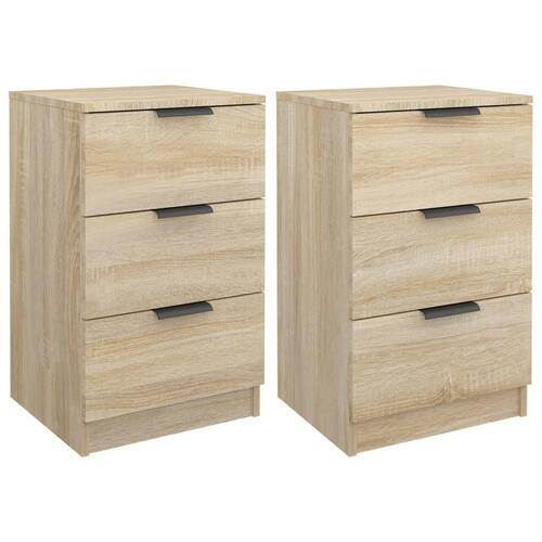 Sengeborde 2 stk. 40x36x65 cm sonoma-eg