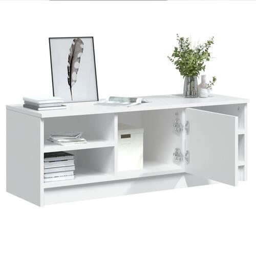 Tv-bord 102x35,5x36,5 cm konstrueret træ hvid