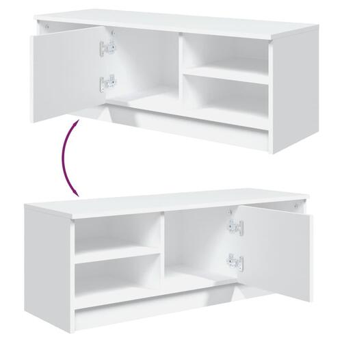 Tv-bord 102x35,5x36,5 cm konstrueret træ hvid