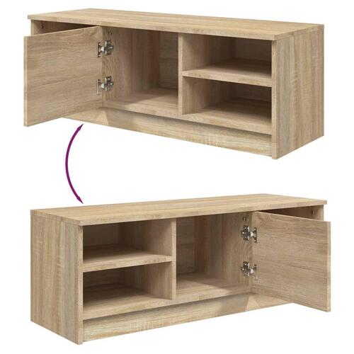 Tv-bord 102x35,5x36,5 cm konstrueret træ sonoma-eg