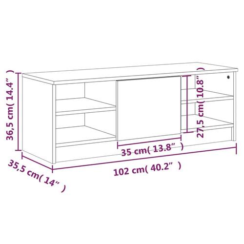 Tv-bord 102x35,5x36,5 cm konstrueret træ sonoma-eg