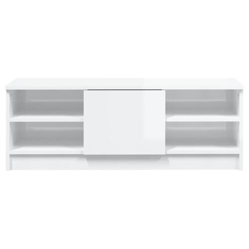 Tv-bord 102x35,5x36,5 cm konstrueret træ hvid højglans