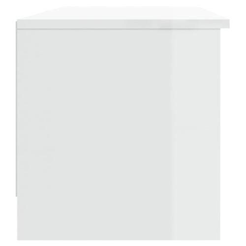 Tv-bord 102x35,5x36,5 cm konstrueret træ hvid højglans