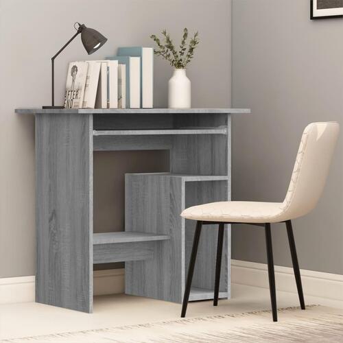 Skrivebord 80x45x74 cm konstrueret træ grå sonoma-eg