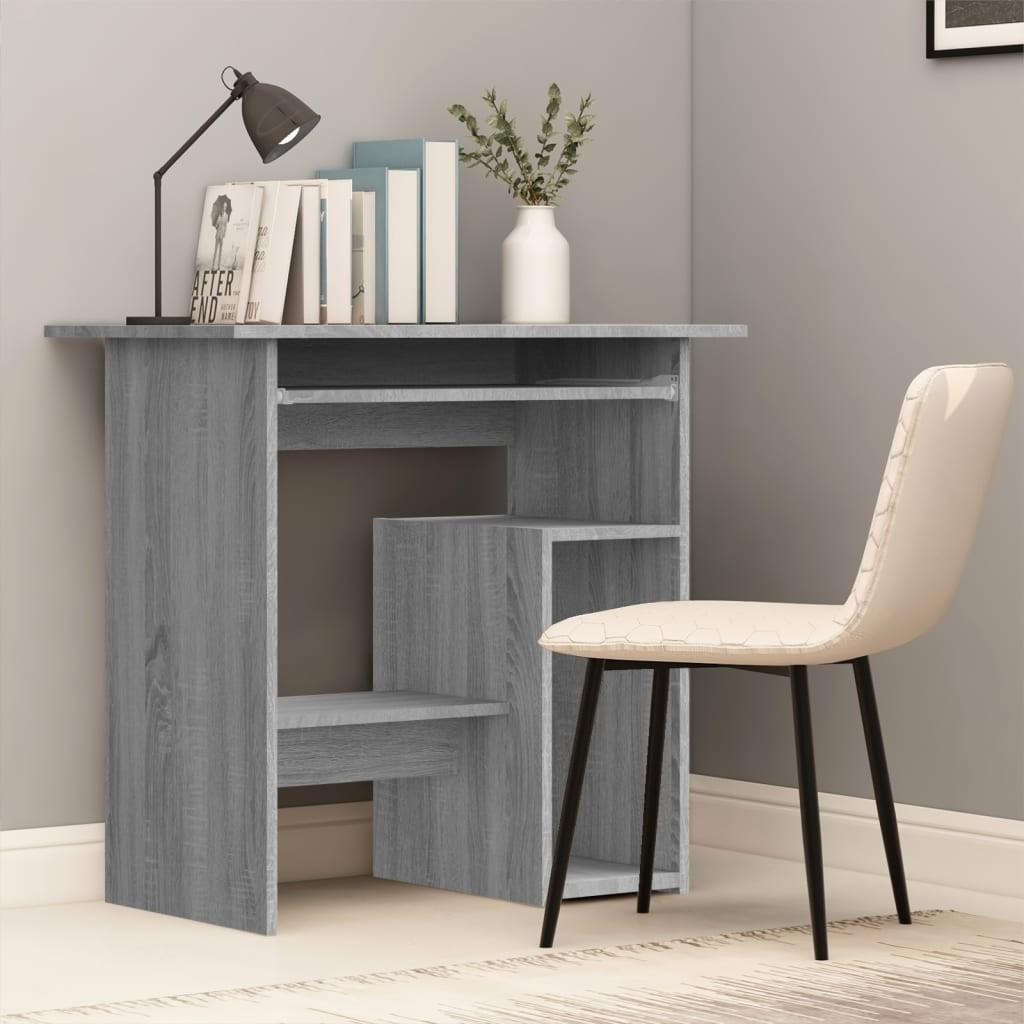 Skrivebord 80x45x74 cm konstrueret træ grå sonoma-eg