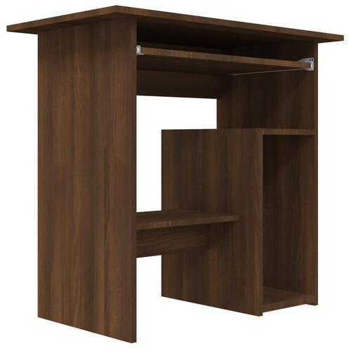 Skrivebord 80x45x74 cm konstrueret træ brun egetræsfarve
