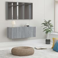 Tv-bord 80x30x30 cm konstrueret træ grå sonoma-eg