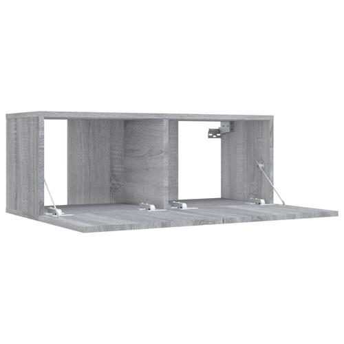 Tv-bord 80x30x30 cm konstrueret træ grå sonoma-eg