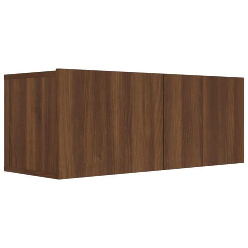Tv-bord 80x30x30 cm konstrueret træ brun egetræsfarve