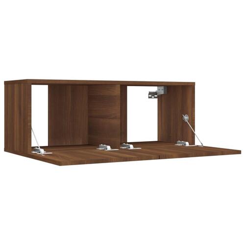 Tv-bord 80x30x30 cm konstrueret træ brun egetræsfarve