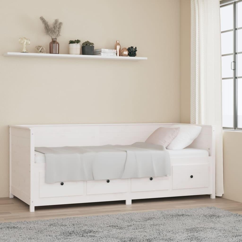 Daybed 90x200 cm massivt fyrretræ hvid