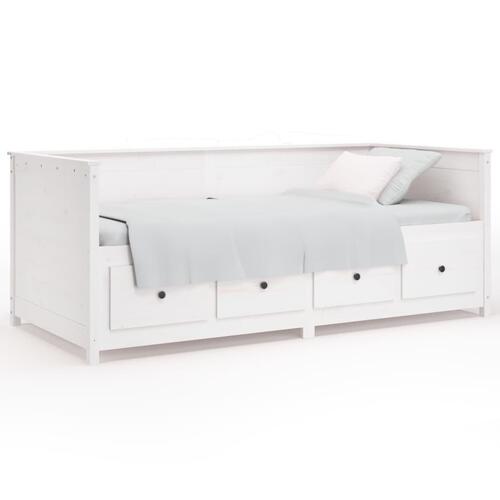 Daybed 90x200 cm massivt fyrretræ hvid