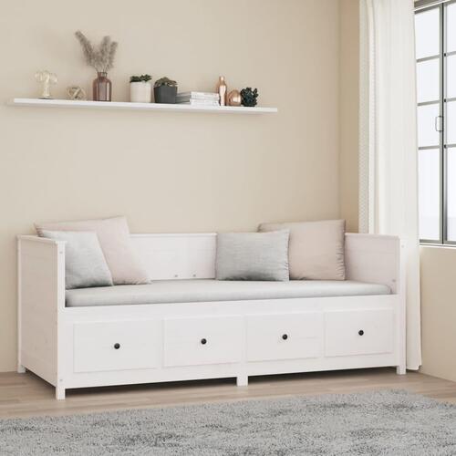 Daybed 90x200 cm massivt fyrretræ hvid