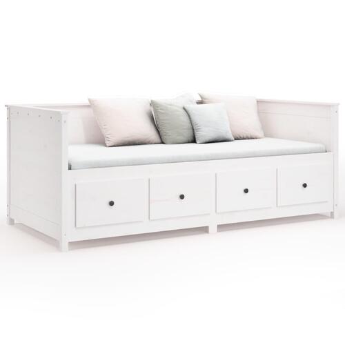 Daybed 90x200 cm massivt fyrretræ hvid