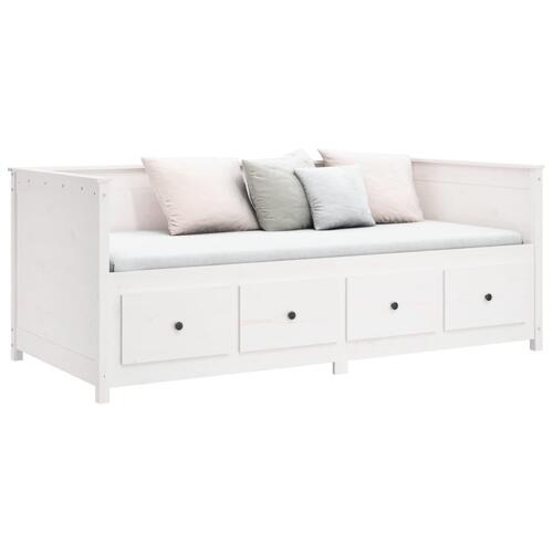 Daybed 90x200 cm massivt fyrretræ hvid