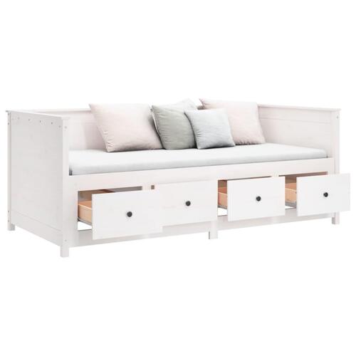 Daybed 90x200 cm massivt fyrretræ hvid