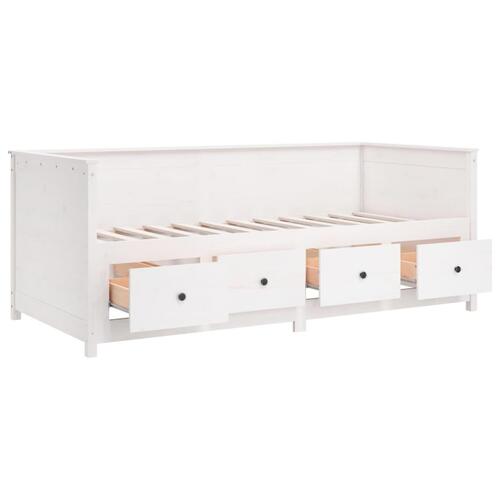 Daybed 90x200 cm massivt fyrretræ hvid