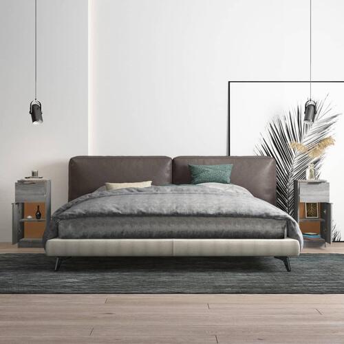 Skænke 2 stk. 30x30x70 cm konstrueret træ grå sonoma-eg