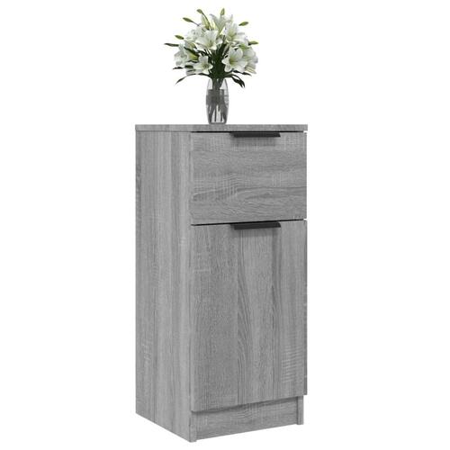 Skænke 2 stk. 30x30x70 cm konstrueret træ grå sonoma-eg