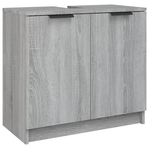 Badeværelsesskab 64,5x33,5x59 cm konstrueret træ grå sonoma-eg