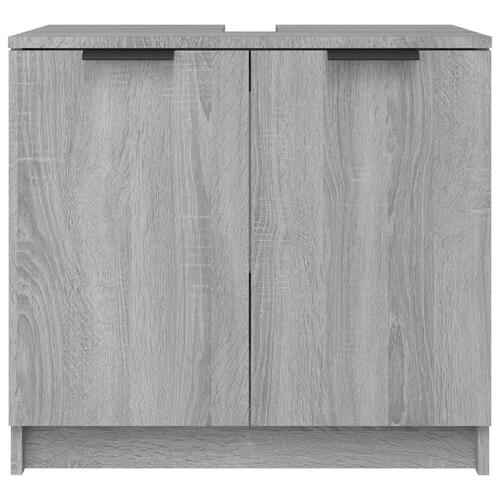 Badeværelsesskab 64,5x33,5x59 cm konstrueret træ grå sonoma-eg