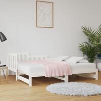 Daybed med udtræk 2x(80x200) cm massivt fyrretræ hvid