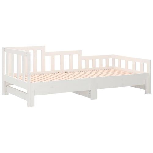 Daybed med udtræk 2x(80x200) cm massivt fyrretræ hvid