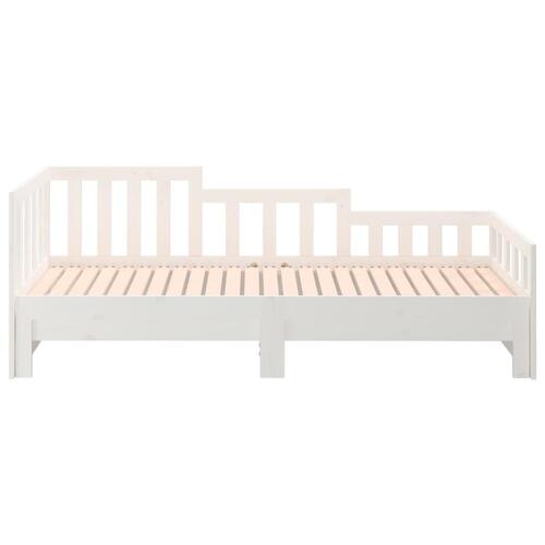 Daybed med udtræk 2x(80x200) cm massivt fyrretræ hvid