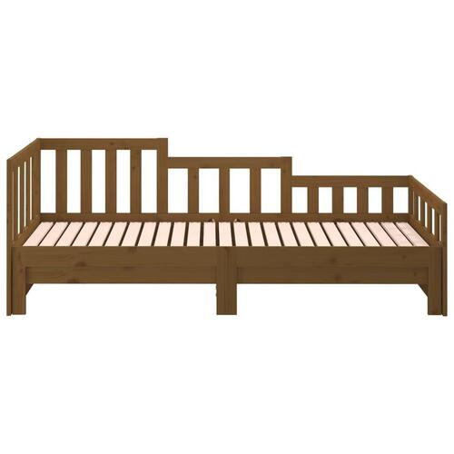 Daybed med udtræk 2x(80x200) cm massivt fyrretræ gyldenbrun