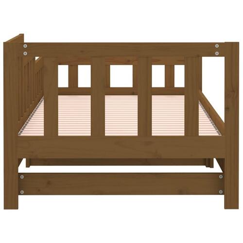 Daybed med udtræk 2x(80x200) cm massivt fyrretræ gyldenbrun