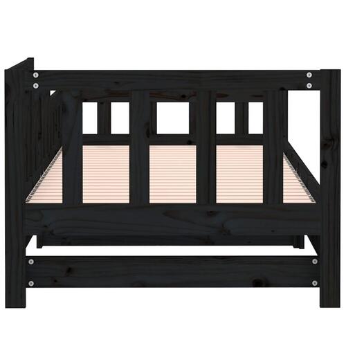 Daybed med udtræk 2x(80x200) cm massivt fyrretræ sort