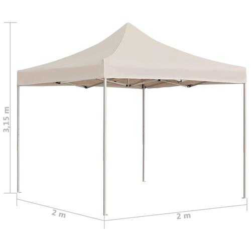 Foldbart festtelt aluminium 2 x 2 m cremefarvet