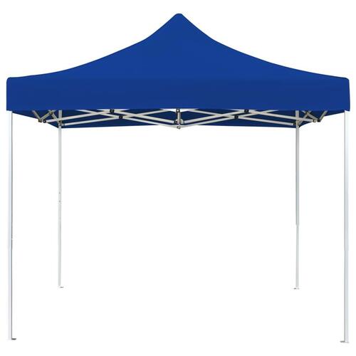 Foldbart festtelt 2 x 2 m aluminium blå