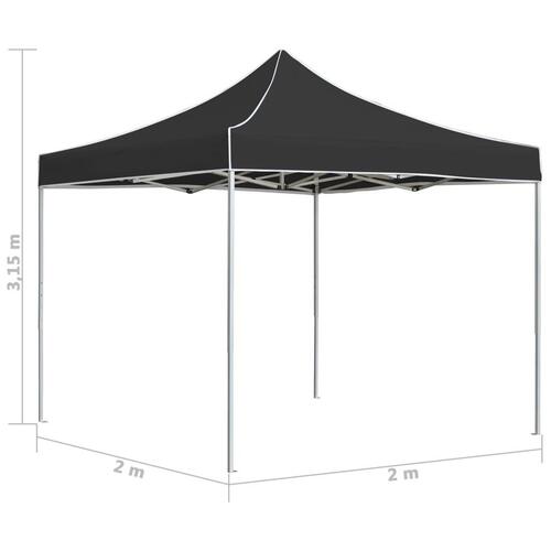 Foldbart festtelt aluminium 2 x 2 m antracitgrå