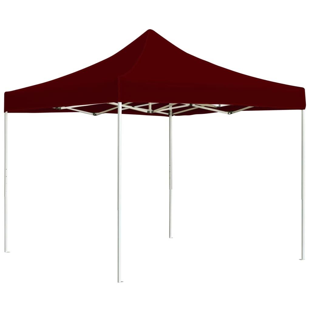 Foldbart festtelt 2 x 2 m aluminium bordeaux