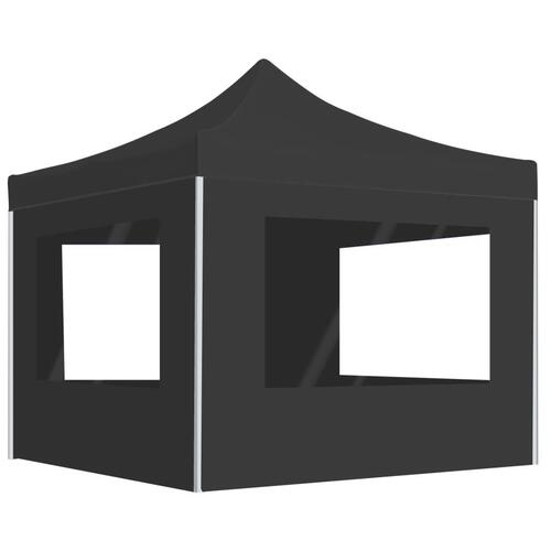 Foldbart festtelt med vægge aluminium 2 x 2 m antracitgrå