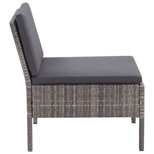 Havesofasæt 5 dele med hynder polyrattan grå