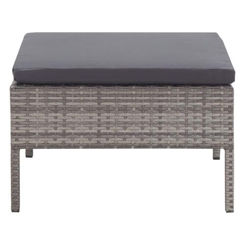Havesofasæt 5 dele med hynder polyrattan grå