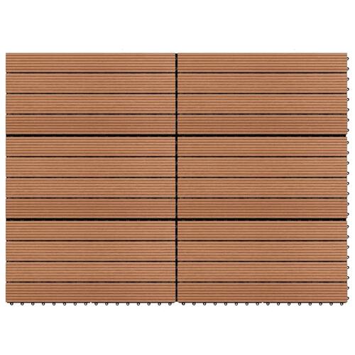 WPC-fliser 60 x 30 cm 6 stk. 1 m² brun