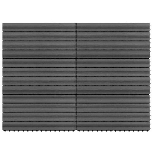 WPC-fliser 60 x 30 cm 6 stk. 1 m² grå