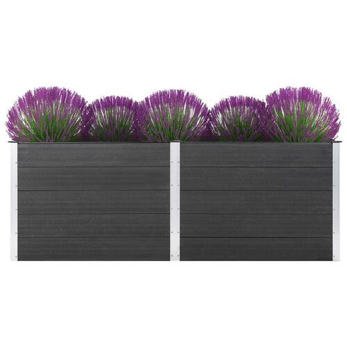 Forhøjet plantekasse 250x100x91 cm WPC grå