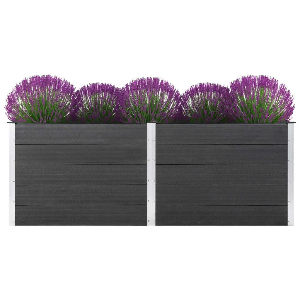 Forhøjet plantekasse 250x100x91 cm WPC grå