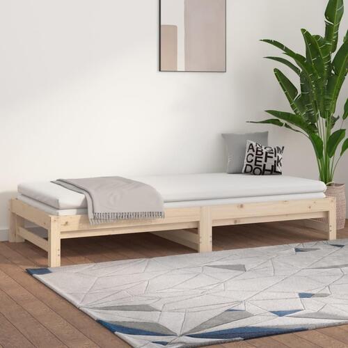 Daybed med udtræk 2x(90x200) cm massivt fyrretræ