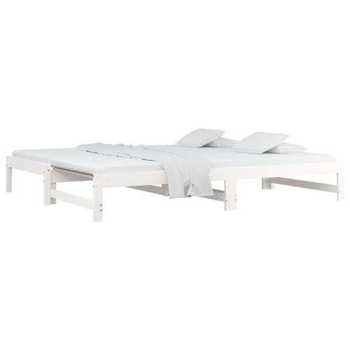Daybed med udtræk 2x(90x200) cm massivt fyrretræ hvid