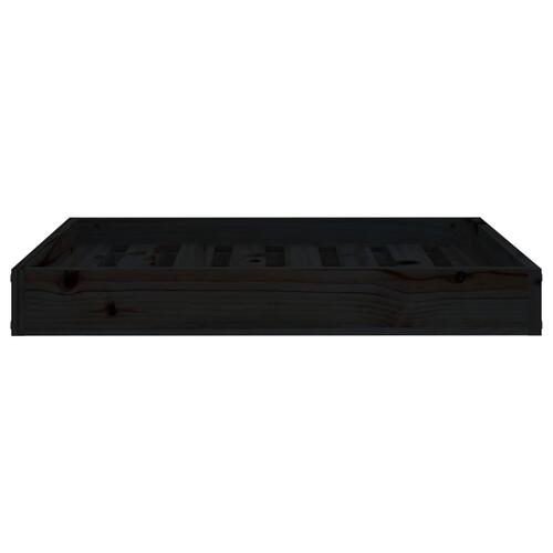 Hundeseng 71,5x54x9 cm massivt fyrretræ sort