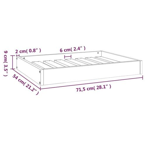 Hundeseng 71,5x54x9 cm massivt fyrretræ sort