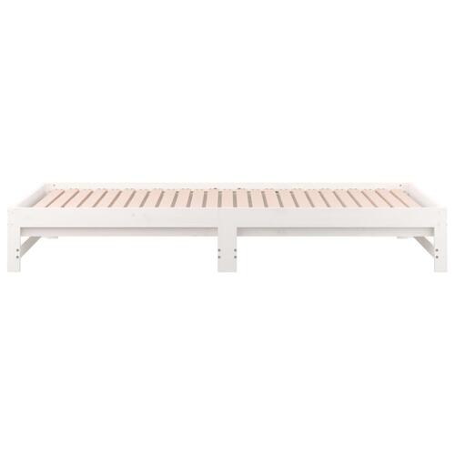 Daybed med udtræk 2x(80x200) cm massivt fyrretræ hvid