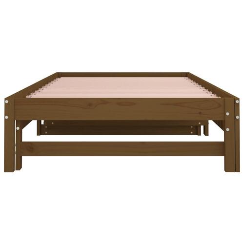 Daybed med udtræk 2x(80x200) cm massivt fyrretræ gyldenbrun